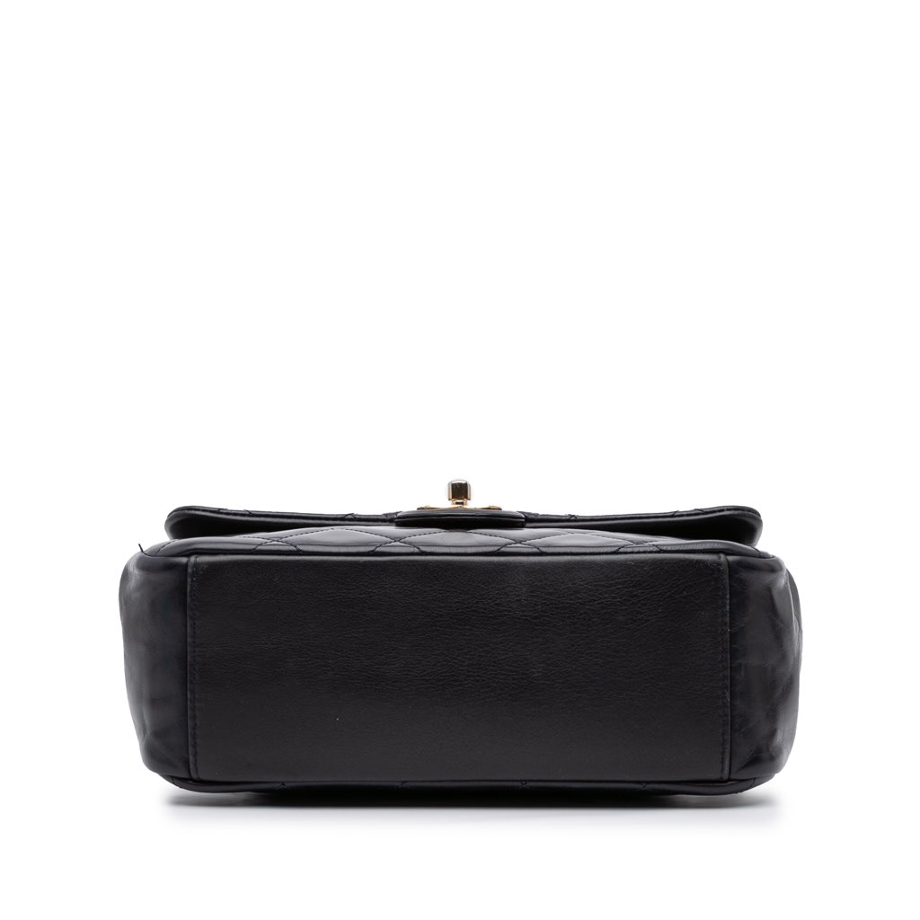 Chanel Medium Quilted Glazed Calfskin Gold Bar Top Handle Flap - 3