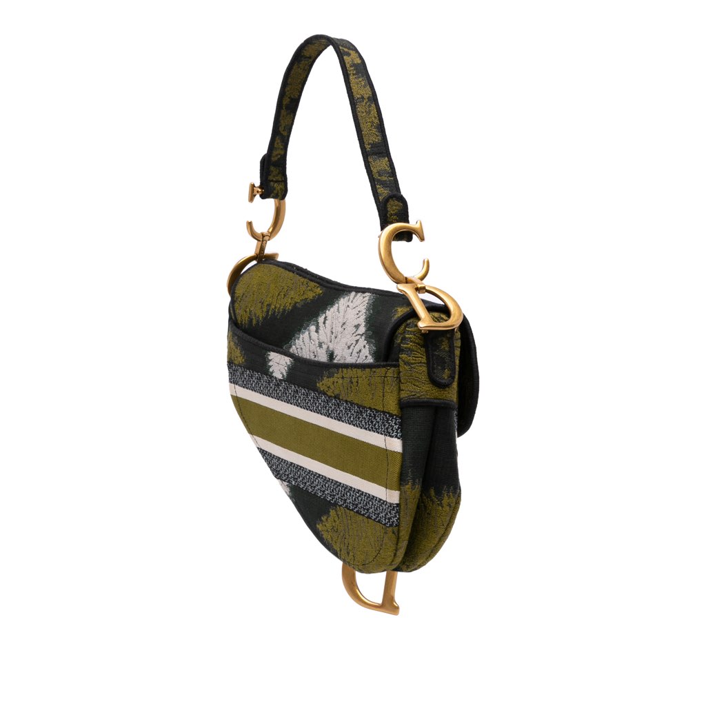 Dior Canvas Embroidered Tie Dye Saddle Bag - Back view