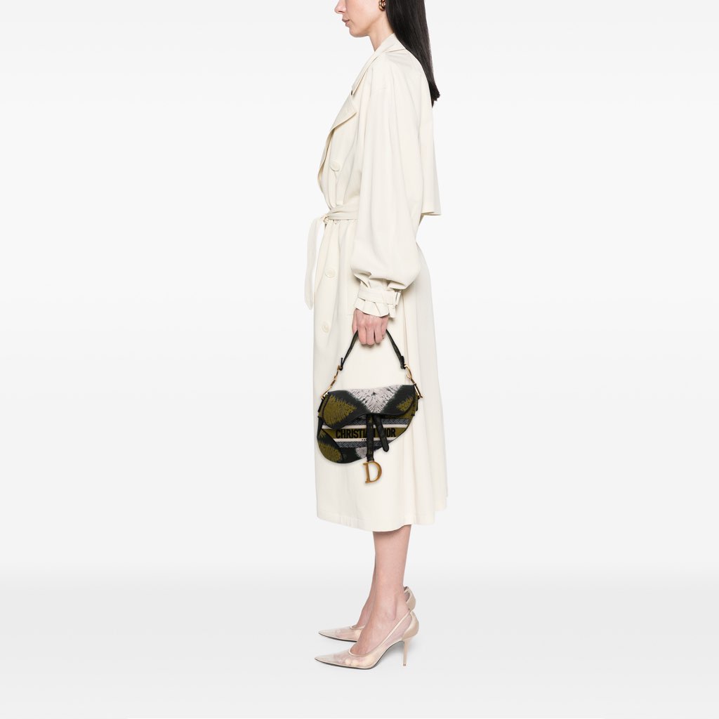 Dior Canvas Embroidered Tie Dye Saddle Bag - Image 11
