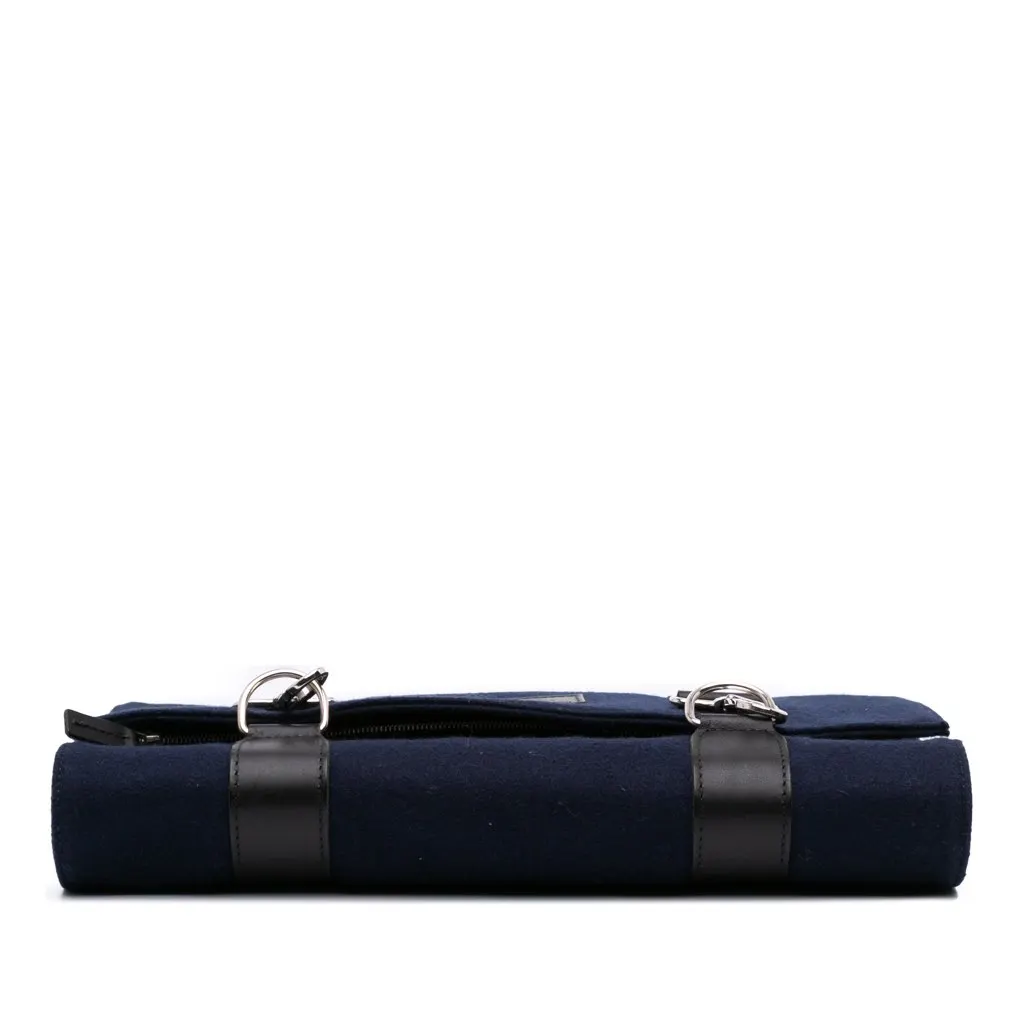 Dior Felt Travel Organizer Clutch Blue Polyester Very good - Inside View