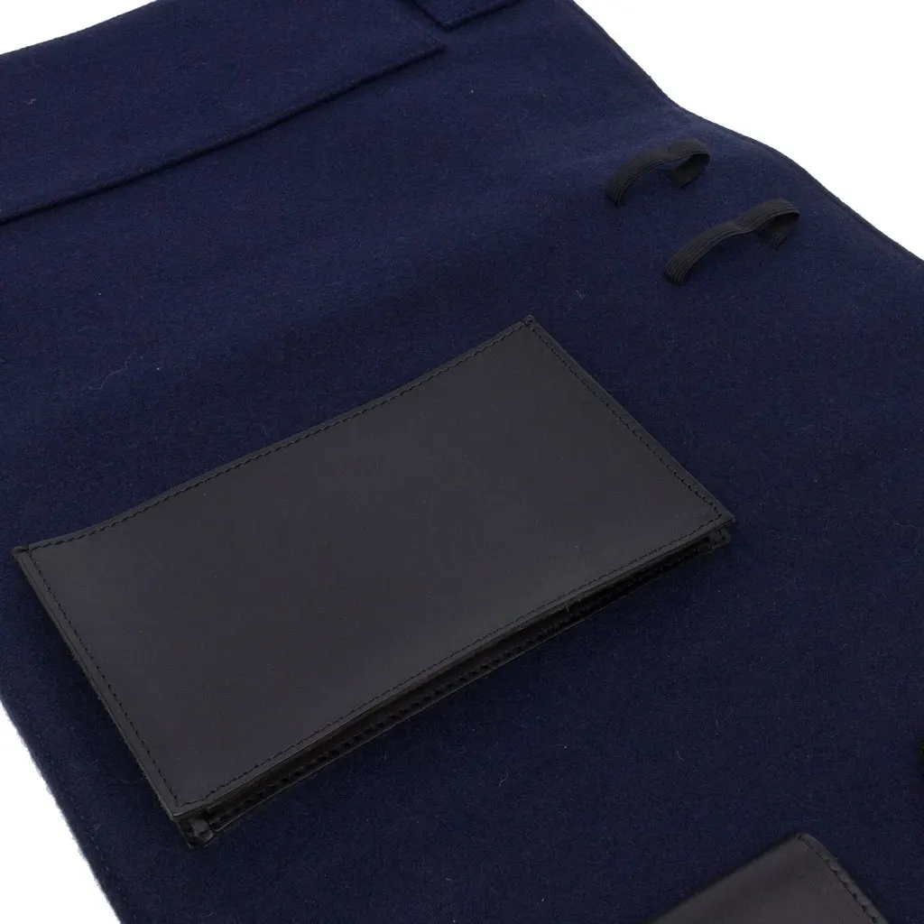 Dior Felt Travel Organizer Clutch Blue Polyester Very good - Model View