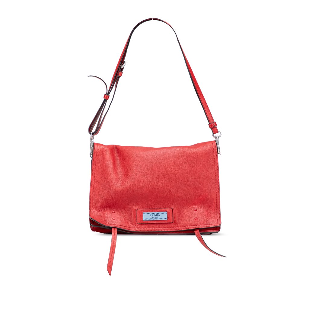 Prada Glace Calf Etiquette Flap Crossbody