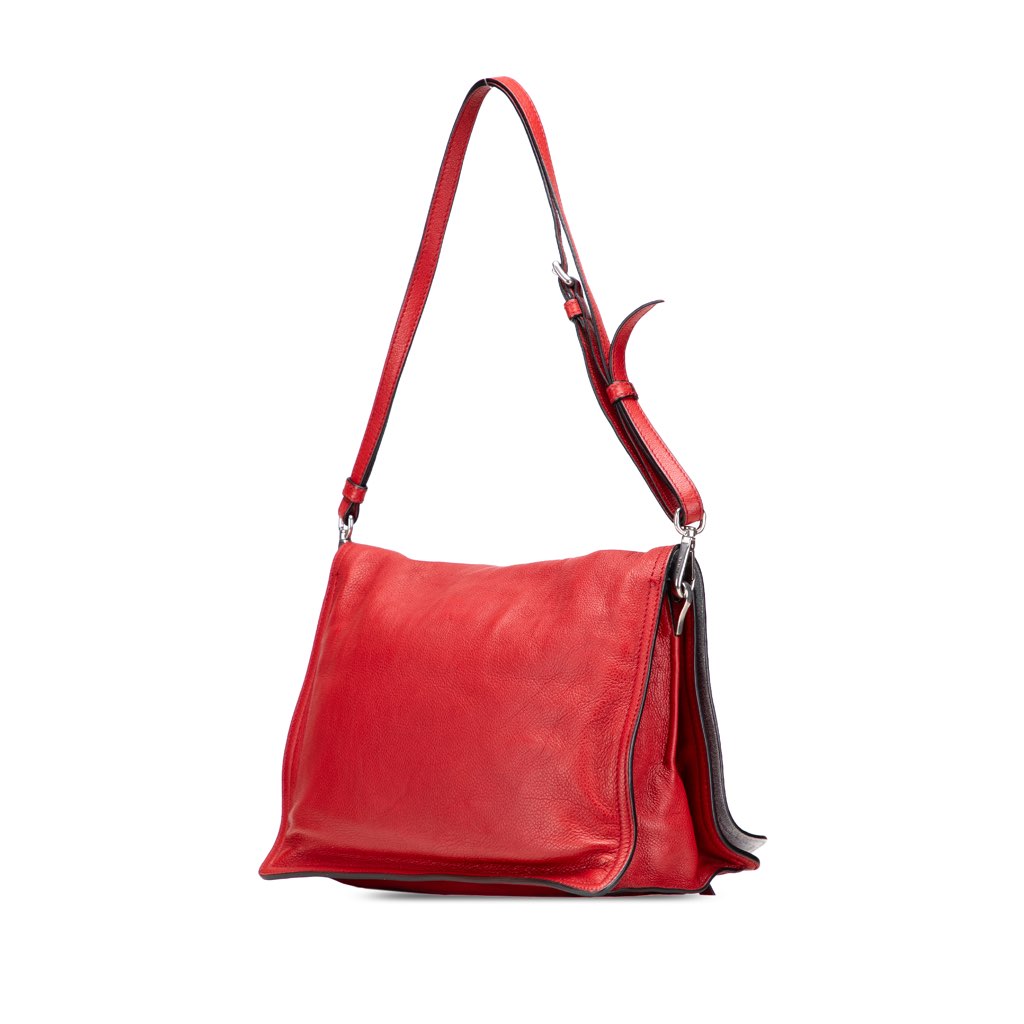 Prada Glace Calf Etiquette Flap Crossbody - Back view