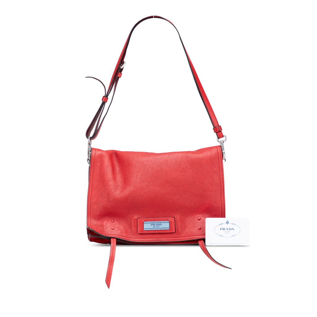 Prada Glace Calf Etiquette Flap Crossbody - Image 14