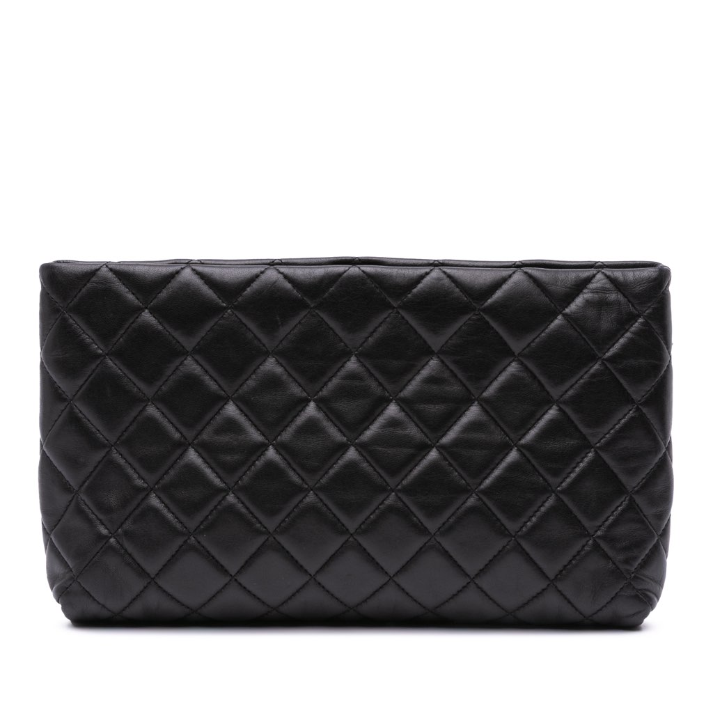 Chanel Quilted Lambskin Kiss Lock Clutch