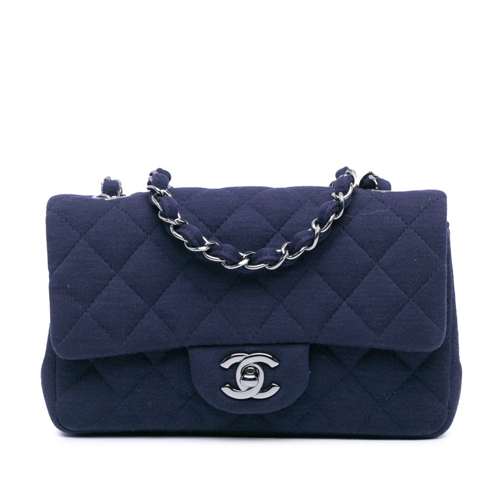 Chanel Mini Rectangular Classic Jersey Single Flap