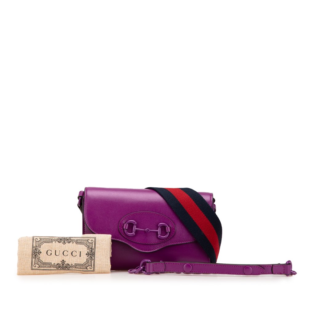 Gucci Mini Leather Horsebit 1955 Web Crossbody - Image 16