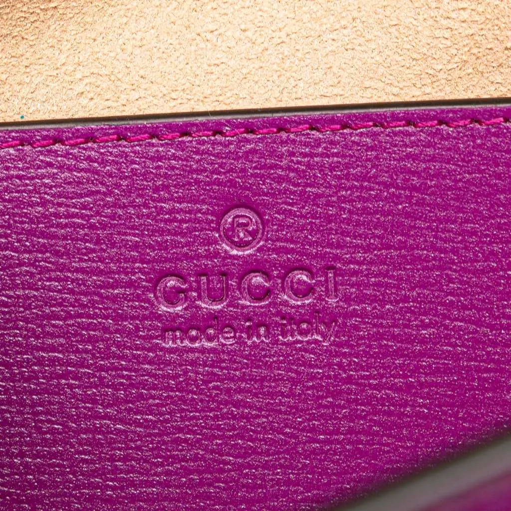 Gucci Mini Leather Horsebit 1955 Web Crossbody Purple Leather Very good - Box View