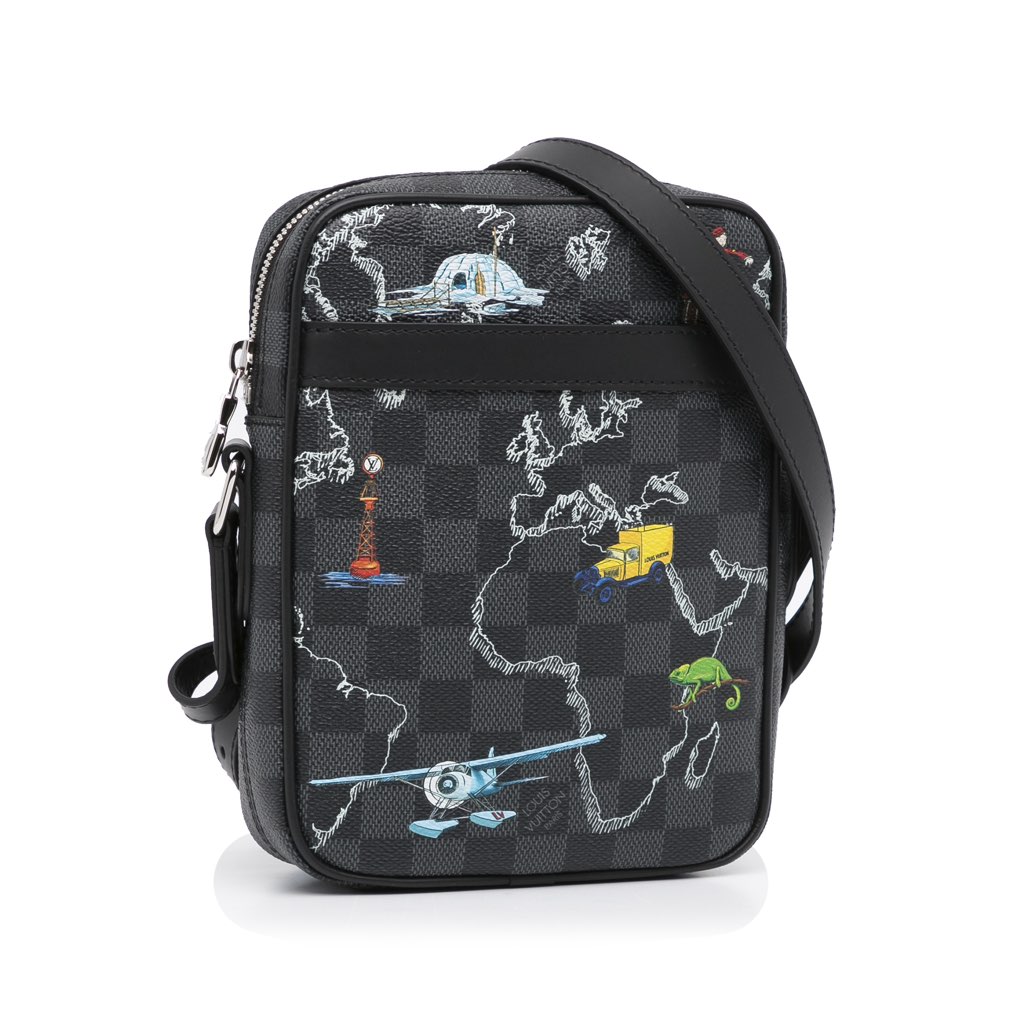 Louis Vuitton Damier Graphite Renaissance Map Danube Slim PM - 2