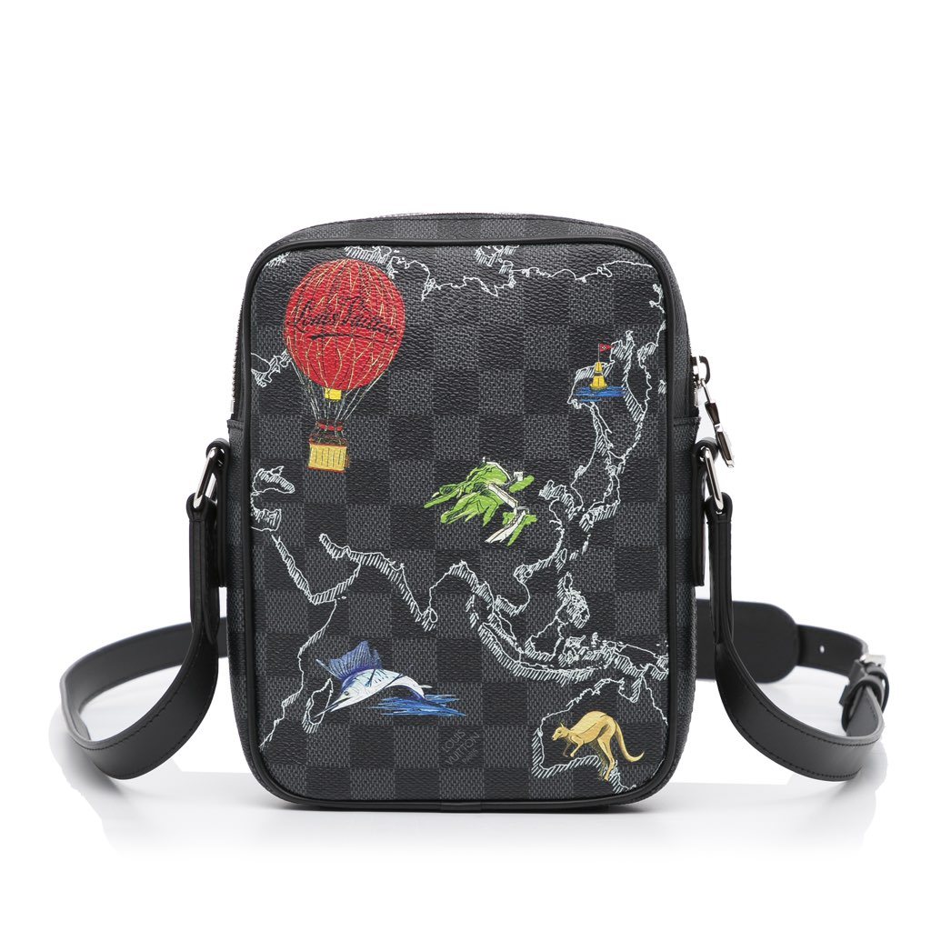 Louis Vuitton Damier Graphite Renaissance Map Danube Slim PM - 4