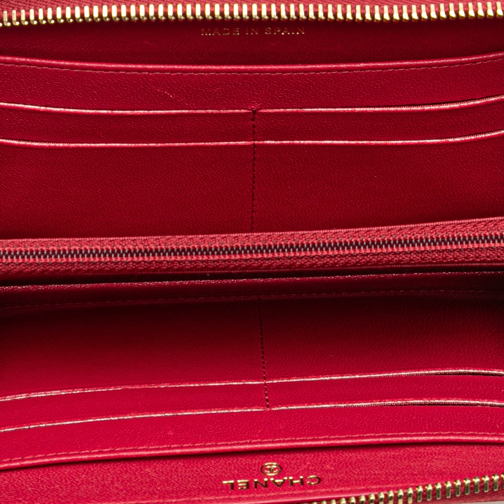 Chanel Chevron Sheepskin Mademoiselle Zip Around Wallet - 5