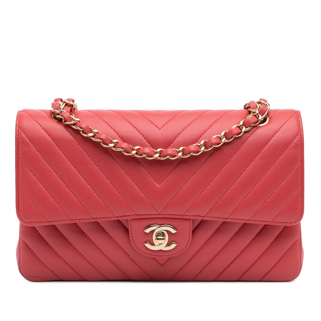Chanel Medium Classic Chevron Lambskin Double Flap
