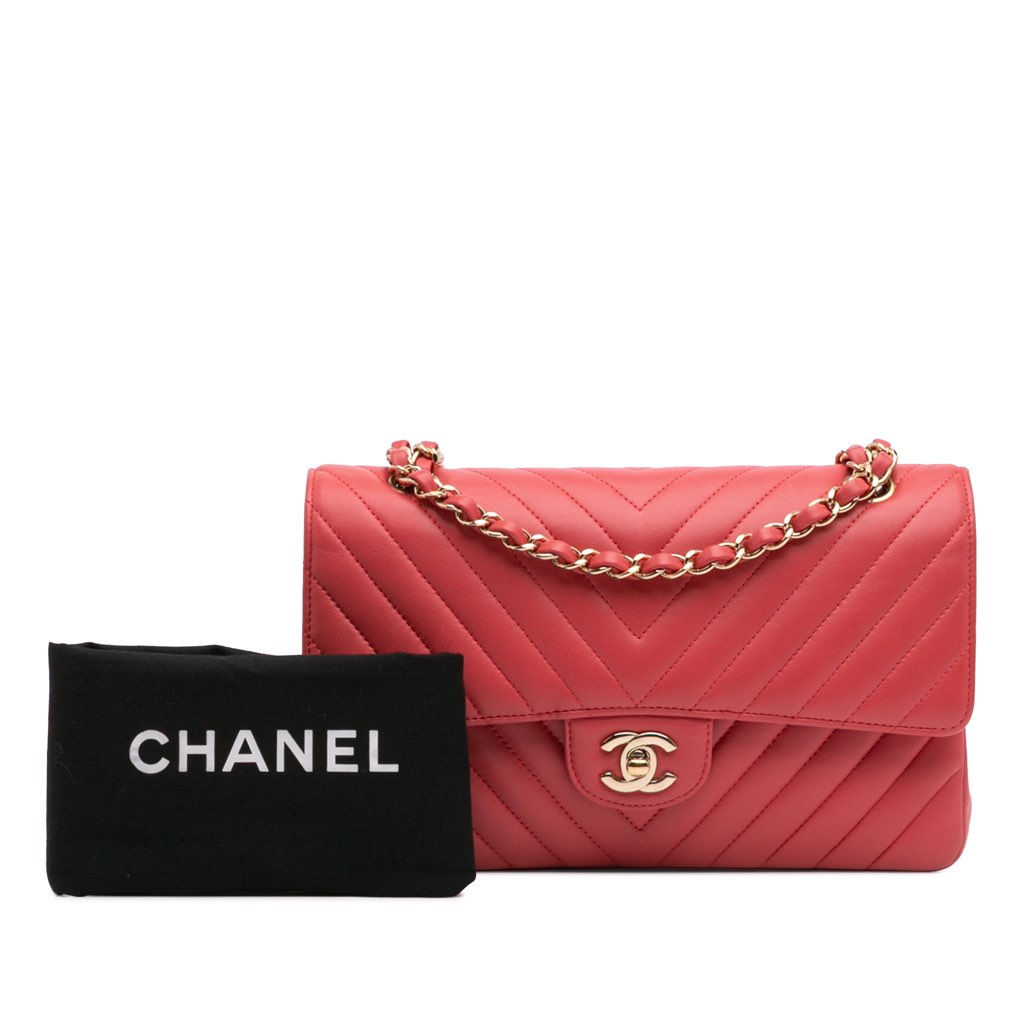 Chanel Medium Classic Chevron Lambskin Double Flap - Image 13
