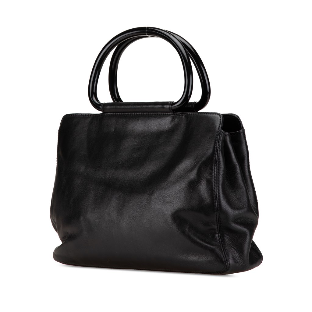 Chanel CC Lambskin Tortoise Handle Tote - 2