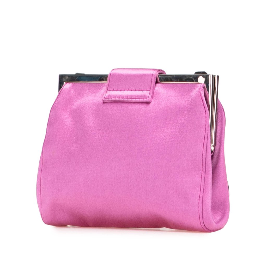 Miu Miu Satin Clasp Clutch on Strap - Back view