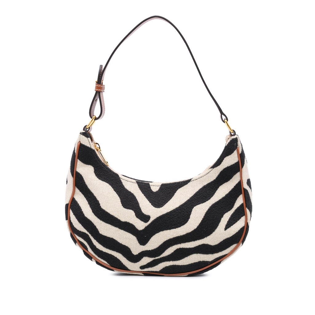 Celine Zebra Print Canvas Ava Shoulder Bag