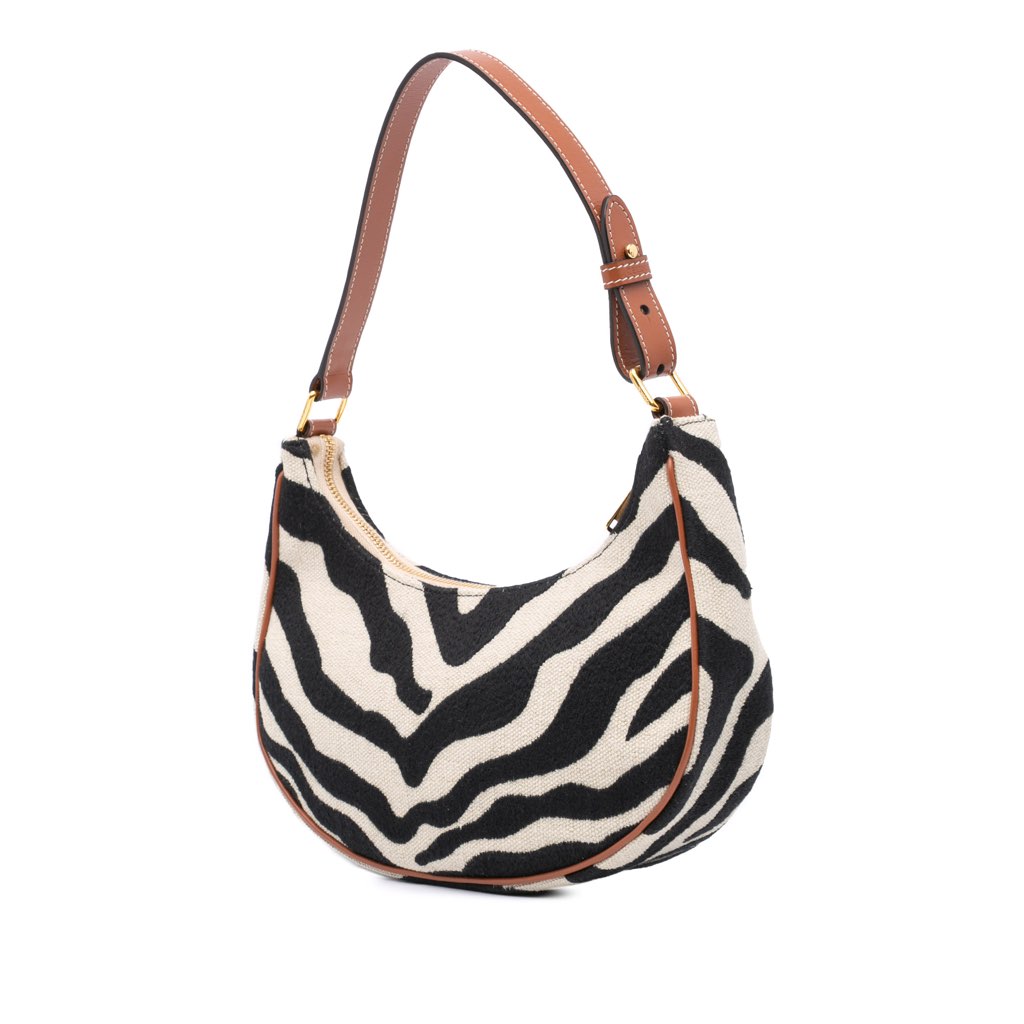 Celine Zebra Print Canvas Ava Shoulder Bag - Back view