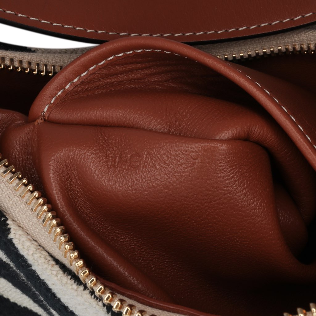 Celine Zebra Print Canvas Ava Shoulder Bag - Side view