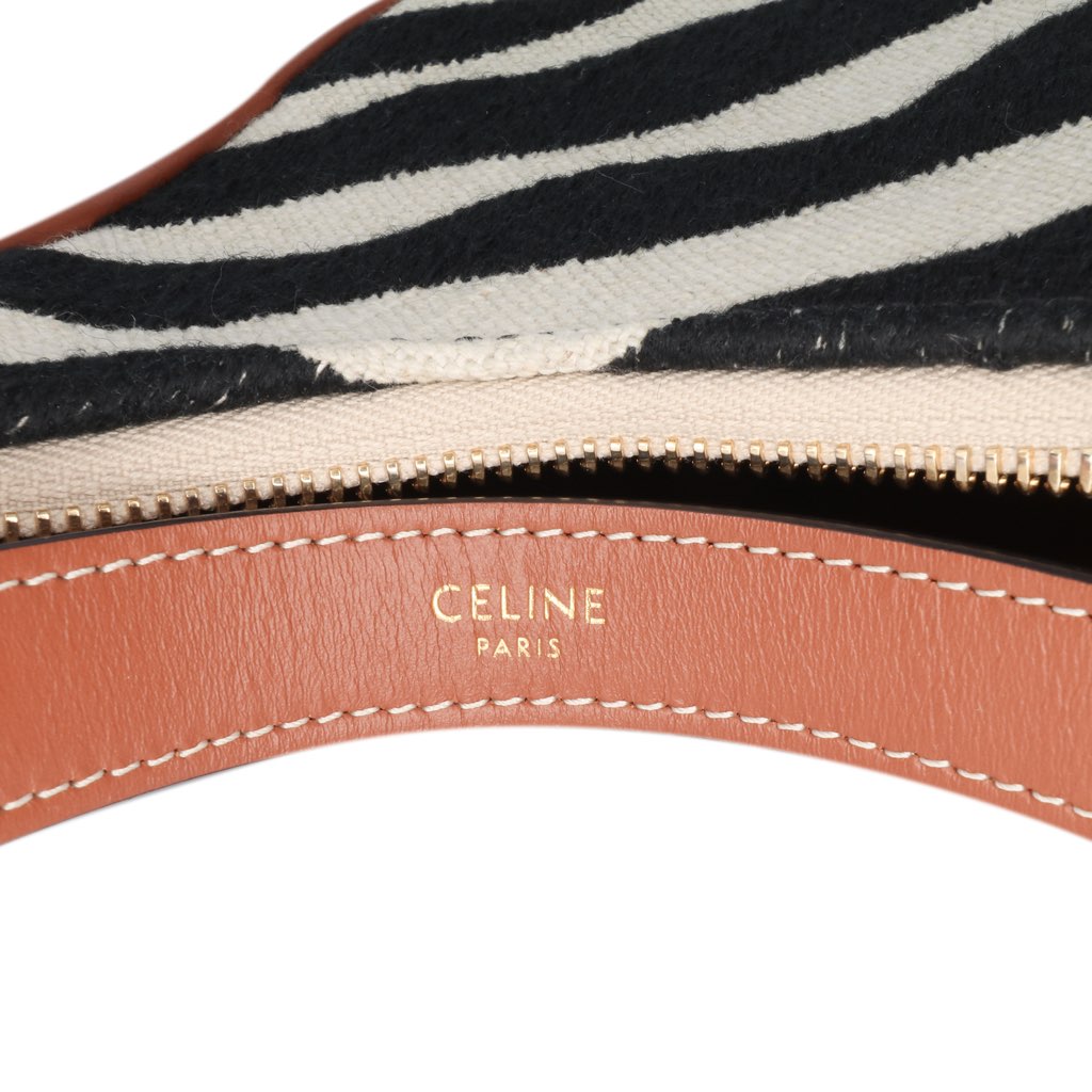 Celine Zebra Print Canvas Ava Shoulder Bag - Detail 1