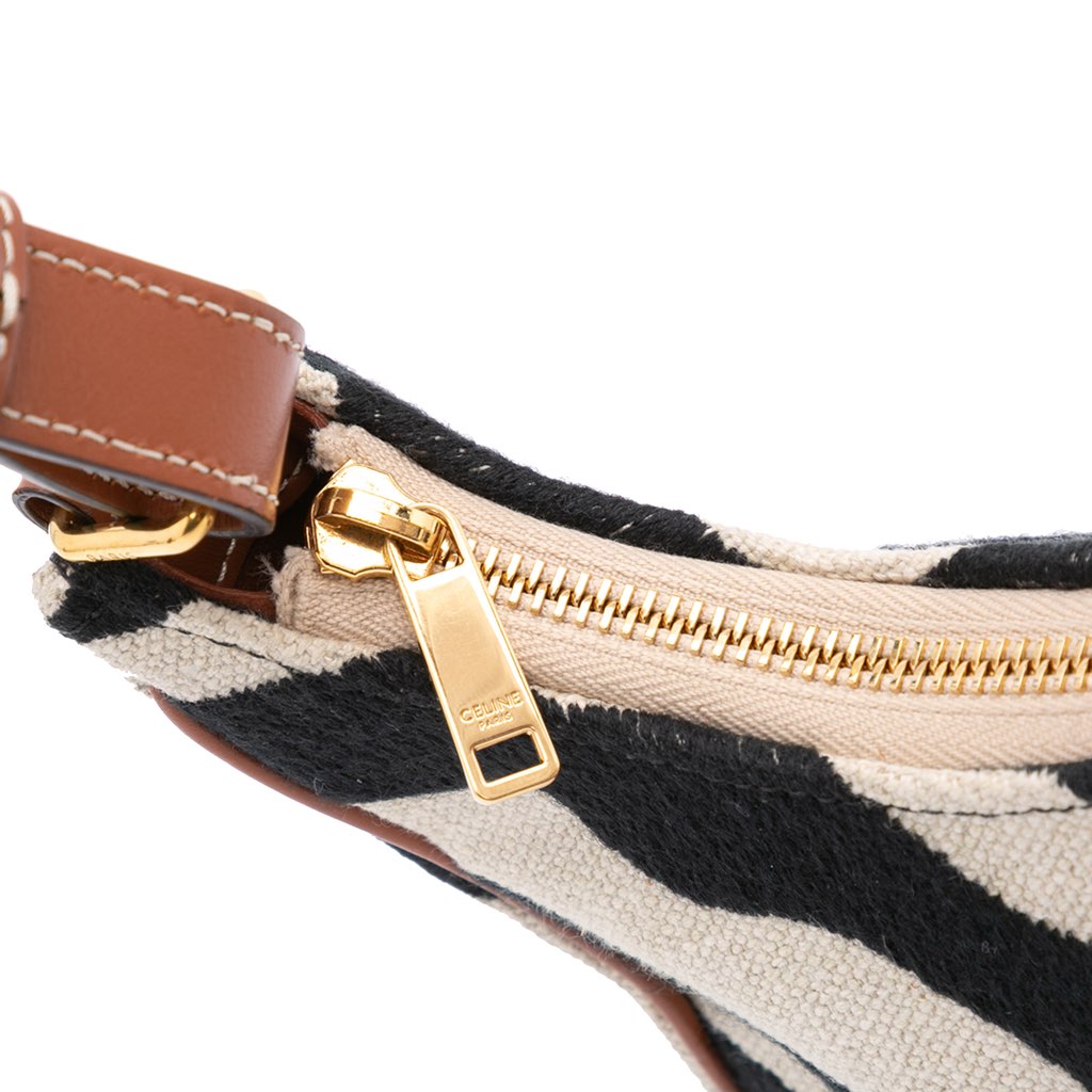 Celine Zebra Print Canvas Ava Shoulder Bag - Detail 2