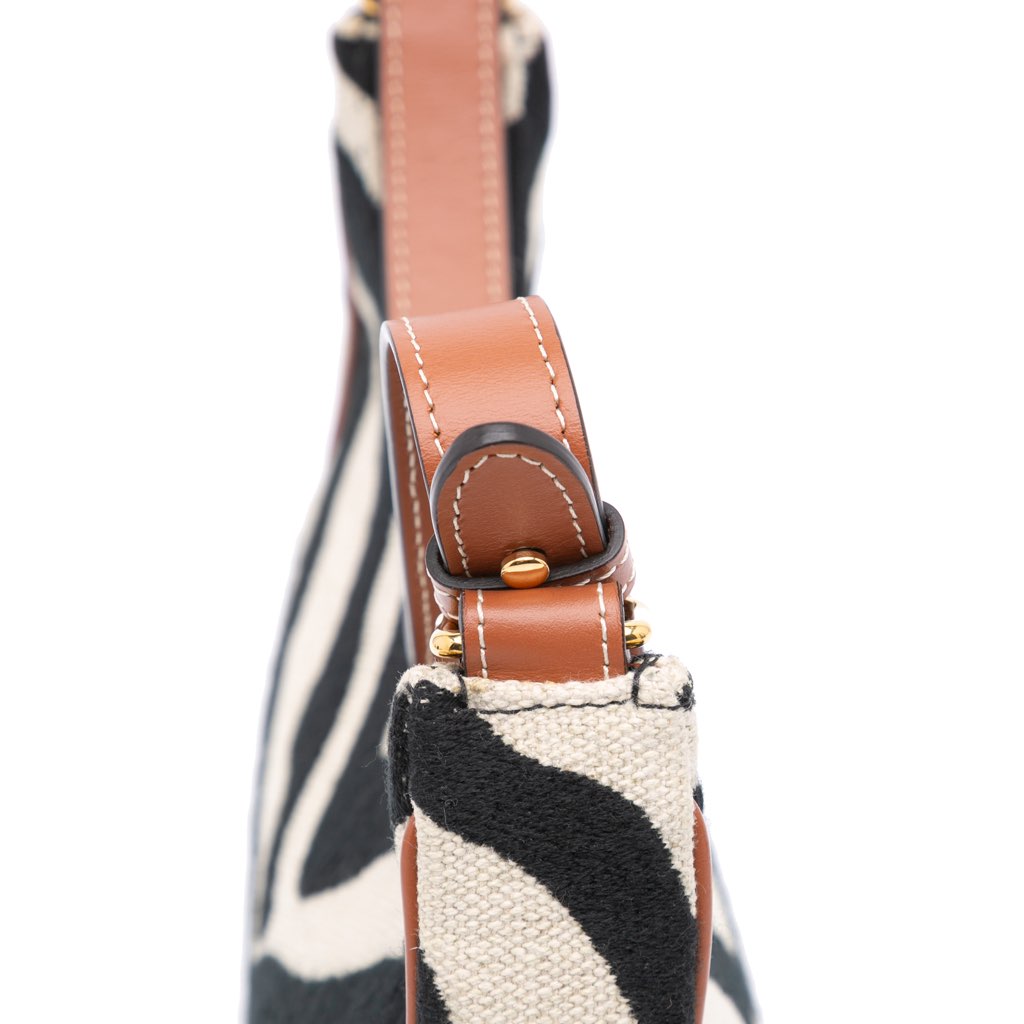Celine Zebra Print Canvas Ava Shoulder Bag - Image 10