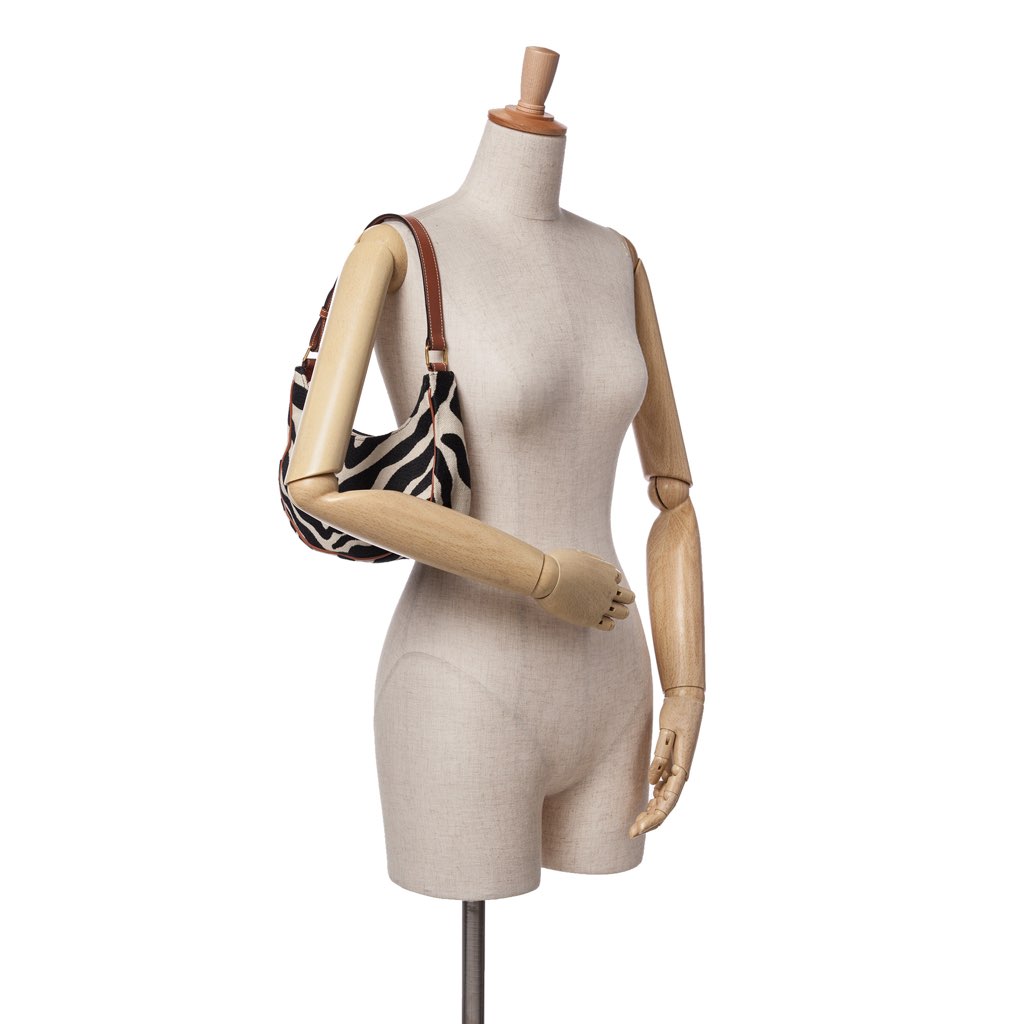 Celine Zebra Print Canvas Ava Shoulder Bag - Image 12