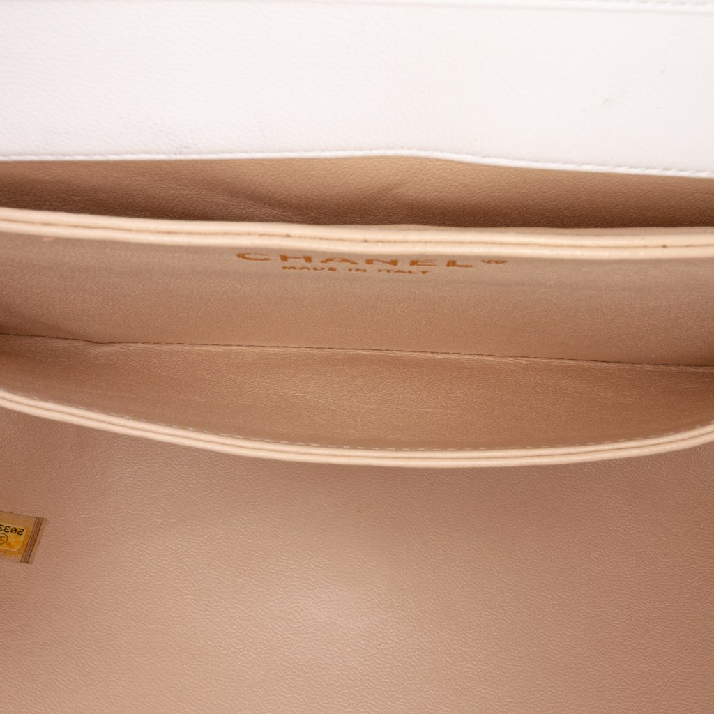 Chanel CC Bicolor Woven Lambskin Crystal Pearl Flap - Side view