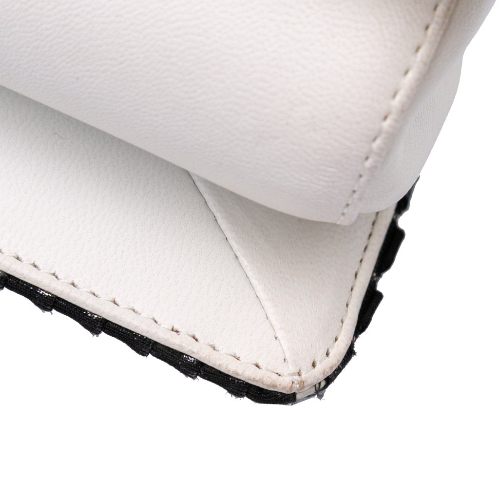 Chanel CC Bicolor Woven Lambskin Crystal Pearl Flap - Image 12
