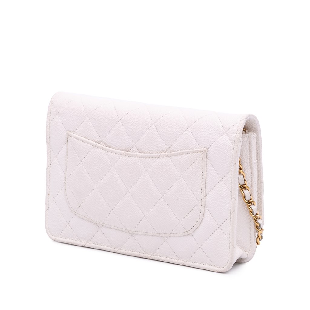 Chanel Quilted Caviar Coco Casino Wallet on Chain - Back view