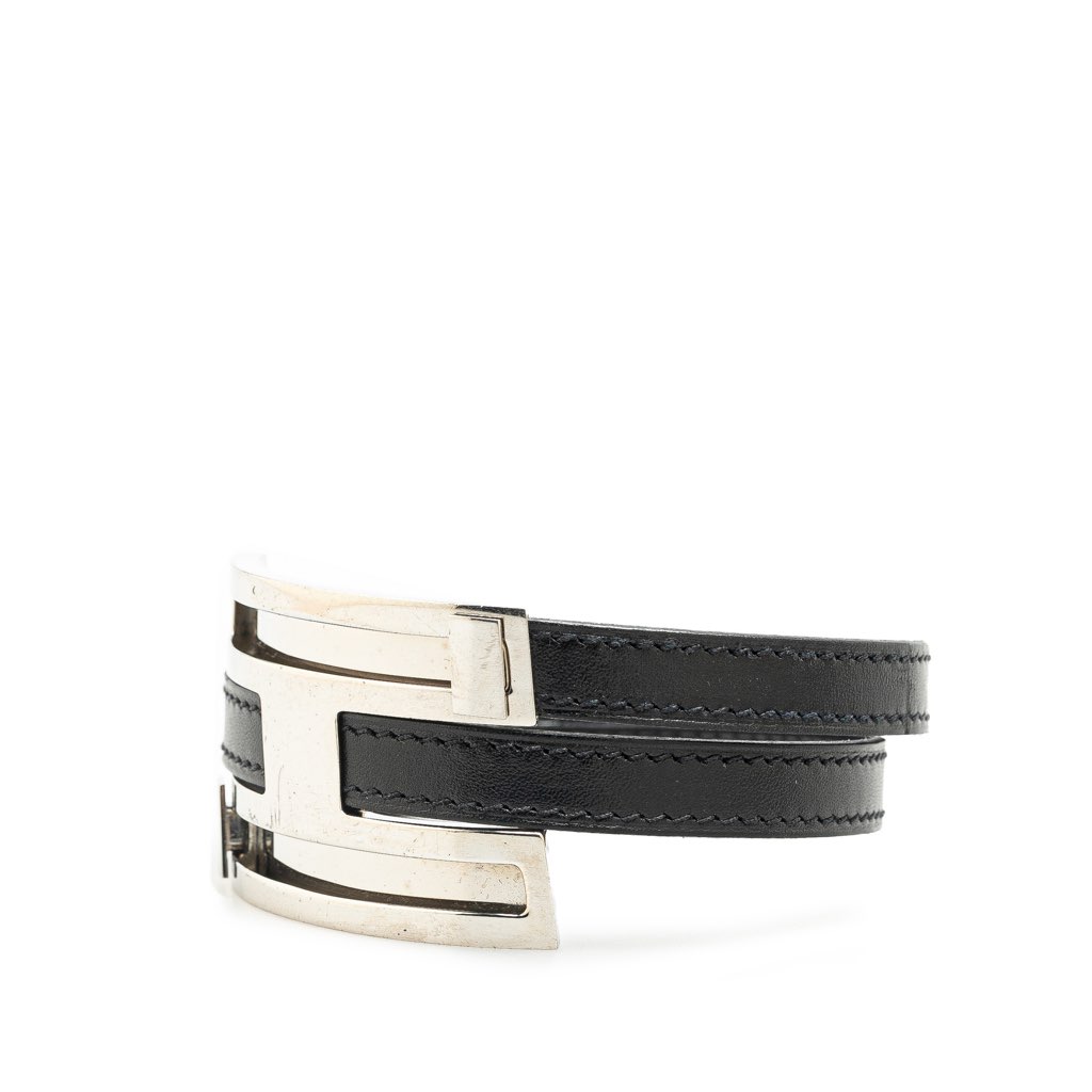 Hermès Leather Pousse Pousse Double Tour Bracelet - 2