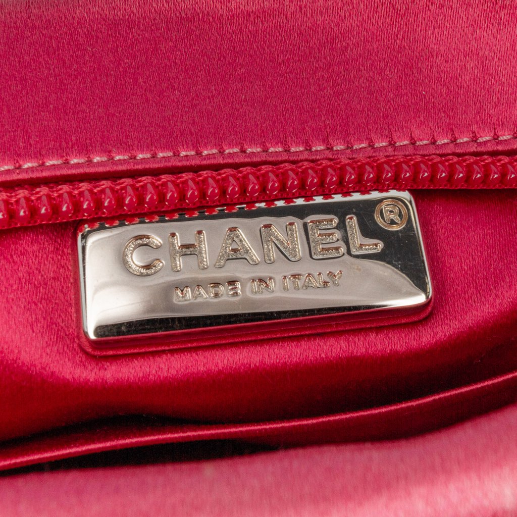 Chanel Satin Diamante Camellia Clutch with Chain - 5