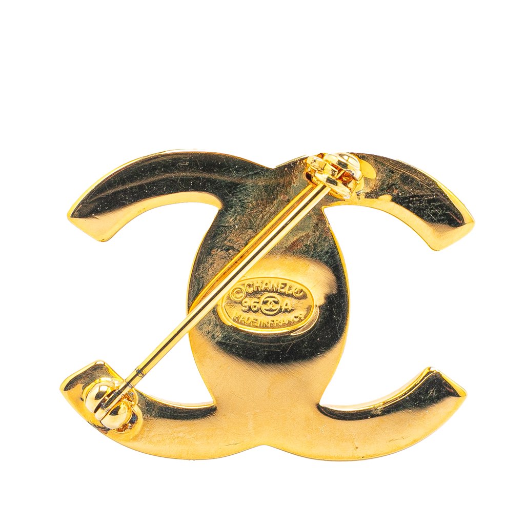 Chanel Gold Plated CC Turn-Lock Brooch - 2