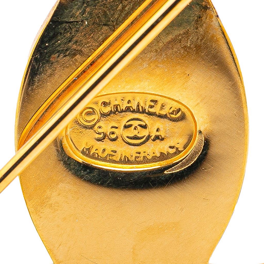 Chanel Gold Plated CC Turn-Lock Brooch - 3