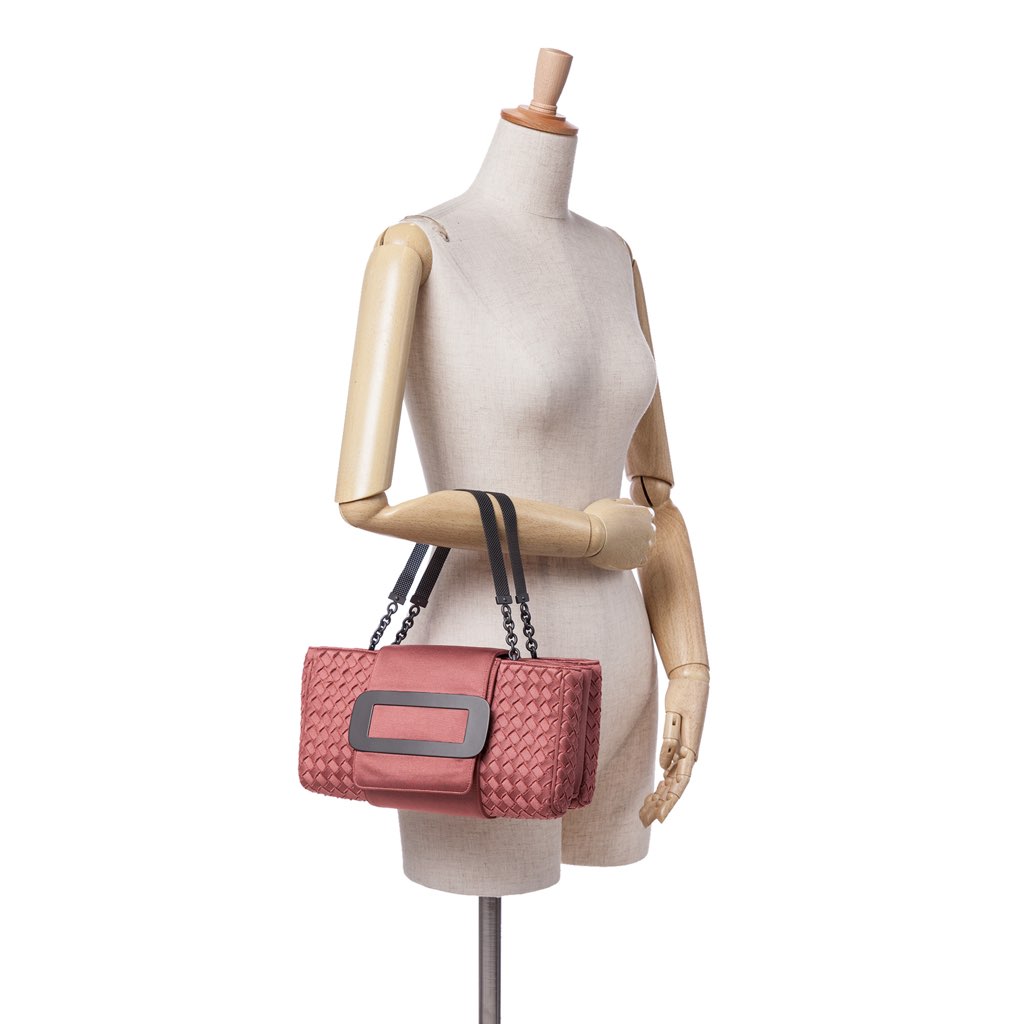Bottega Veneta Canvas Intrecciato Buckle Flap Handbag - Image 14