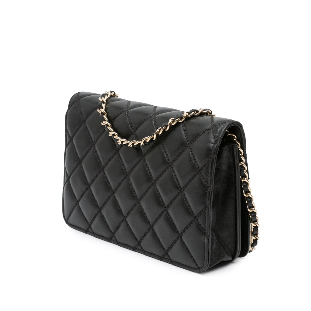 Chanel Paris in Rome CC Bicolor Quilted Lambskin Wallet On Chain - 2