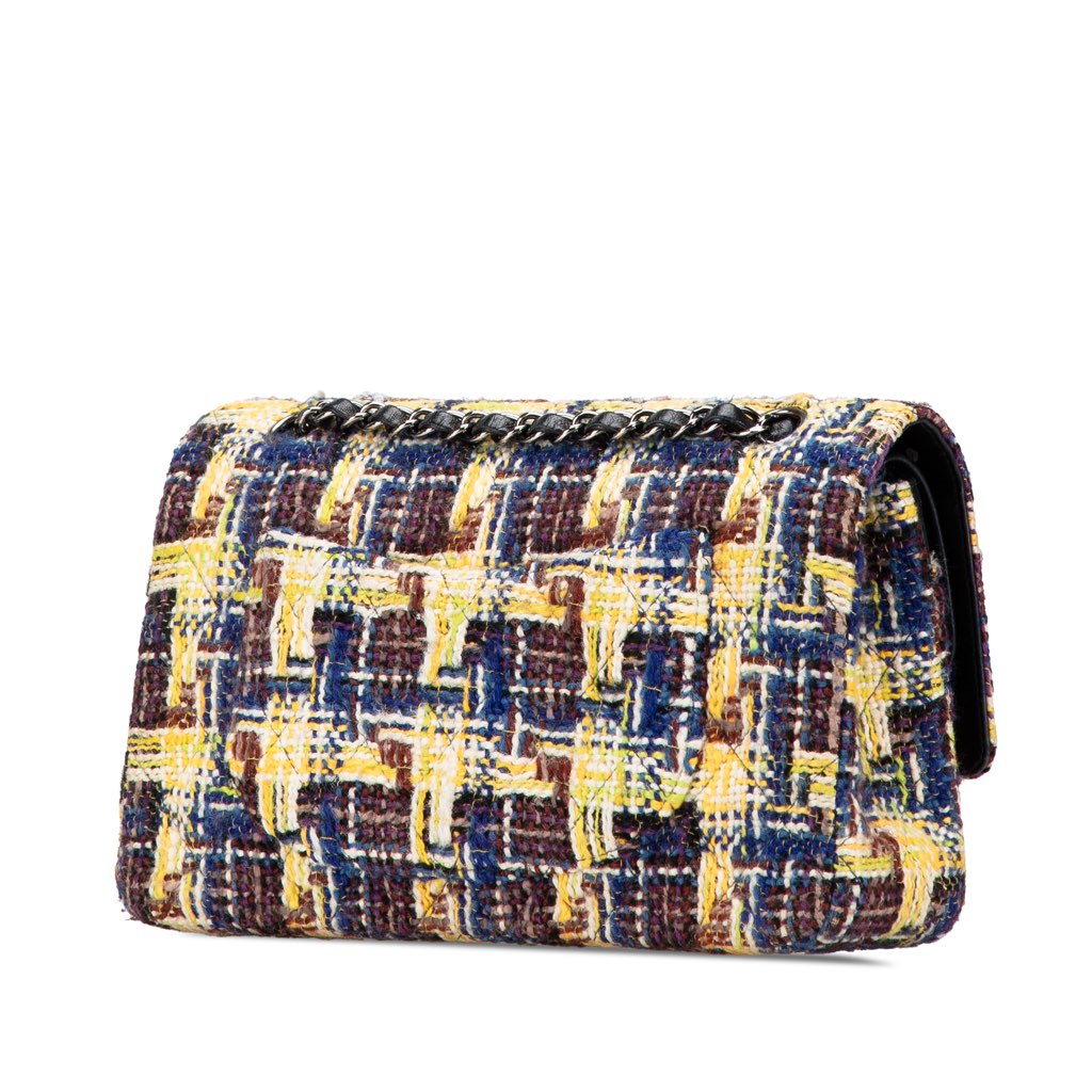 Chanel Medium Classic Tweed Double Flap - Back view