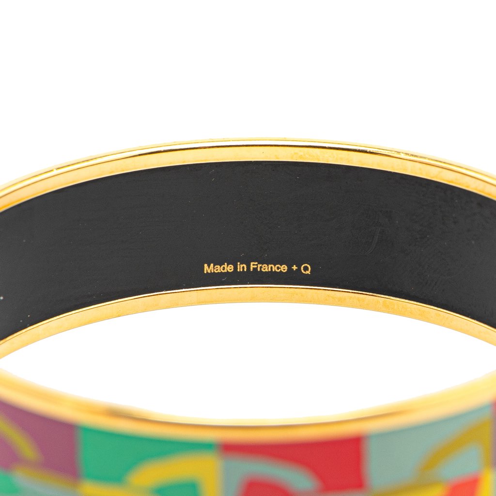 Hermès Wide Enamel Optique Chaine d'Ancre Bangle 65 - Side view