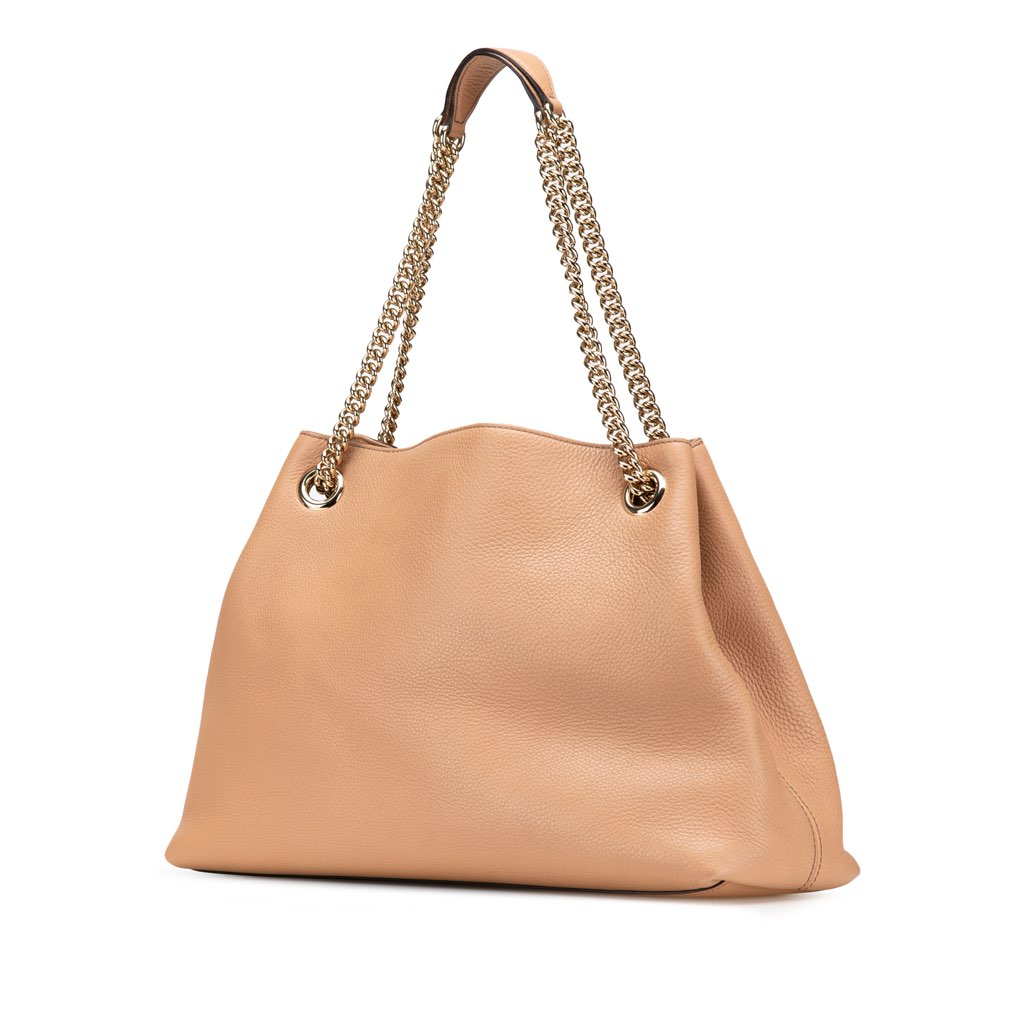 Gucci Medium Leather Soho Chain Tote - Back view