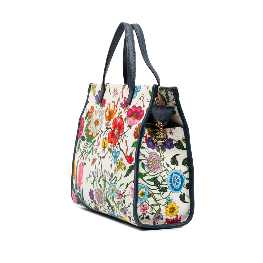 Gucci Medium Canvas Flora Satchel - 2