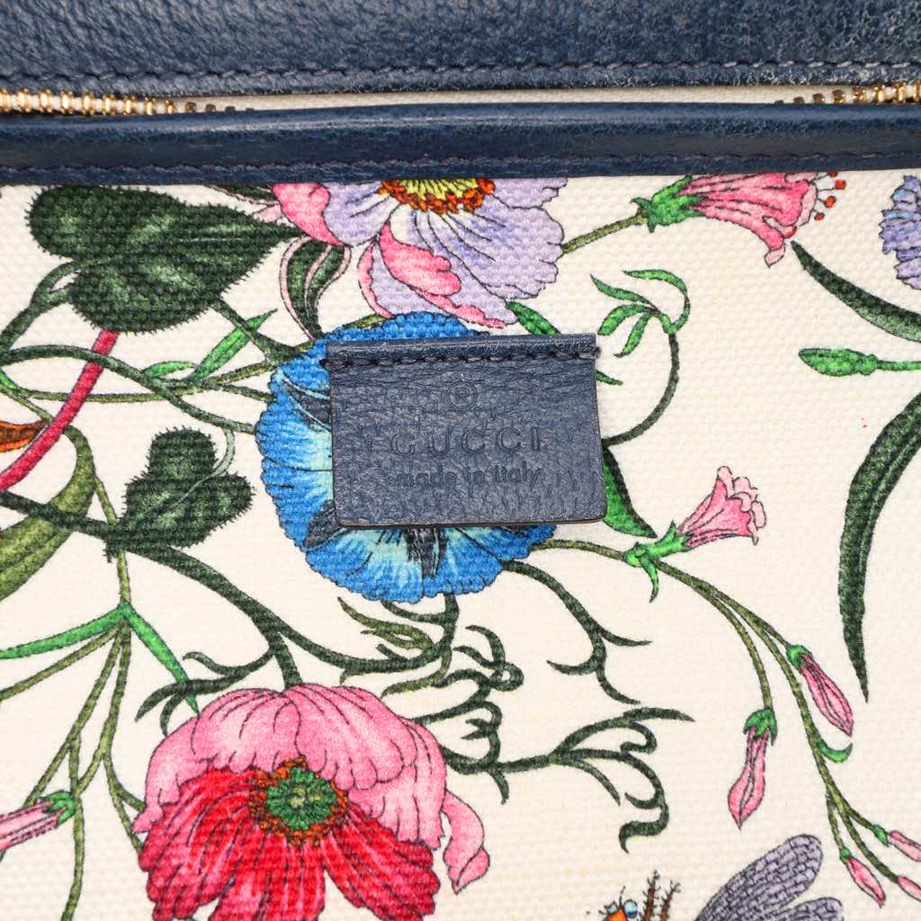 Gucci Medium Canvas Flora Satchel - 5