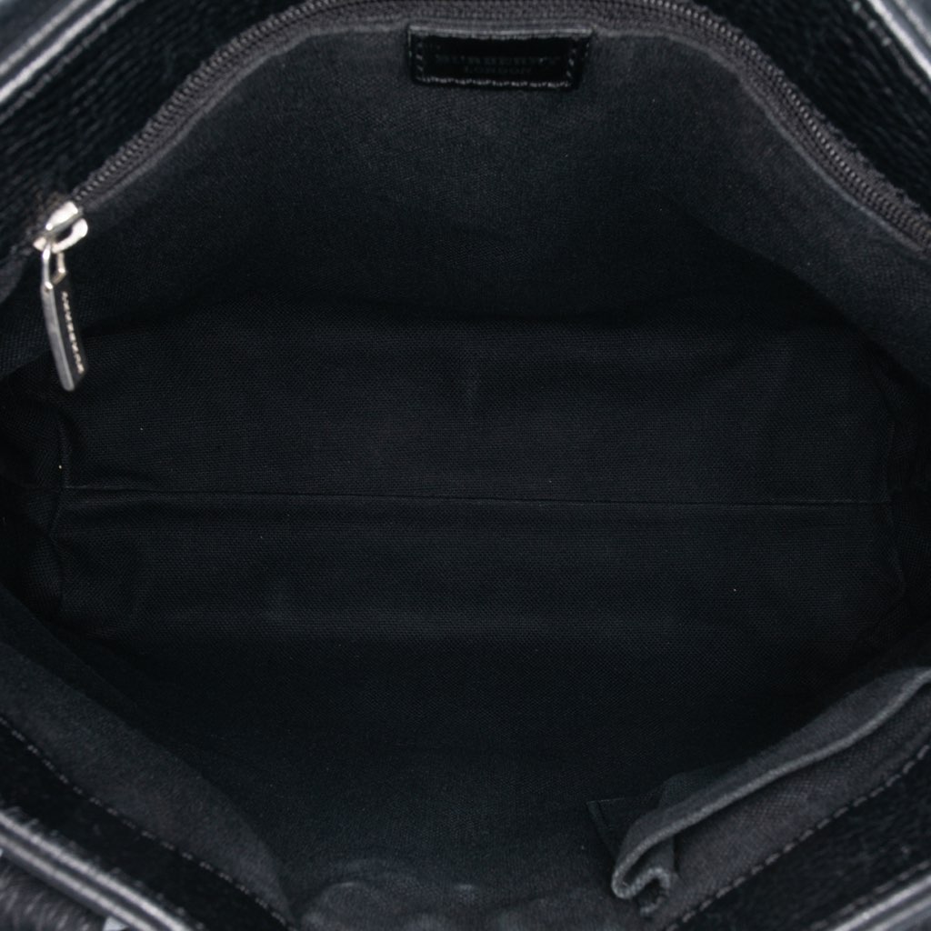 Burberry House Check Trimmed Grainy Calfskin Horn Toggle Tote - 4