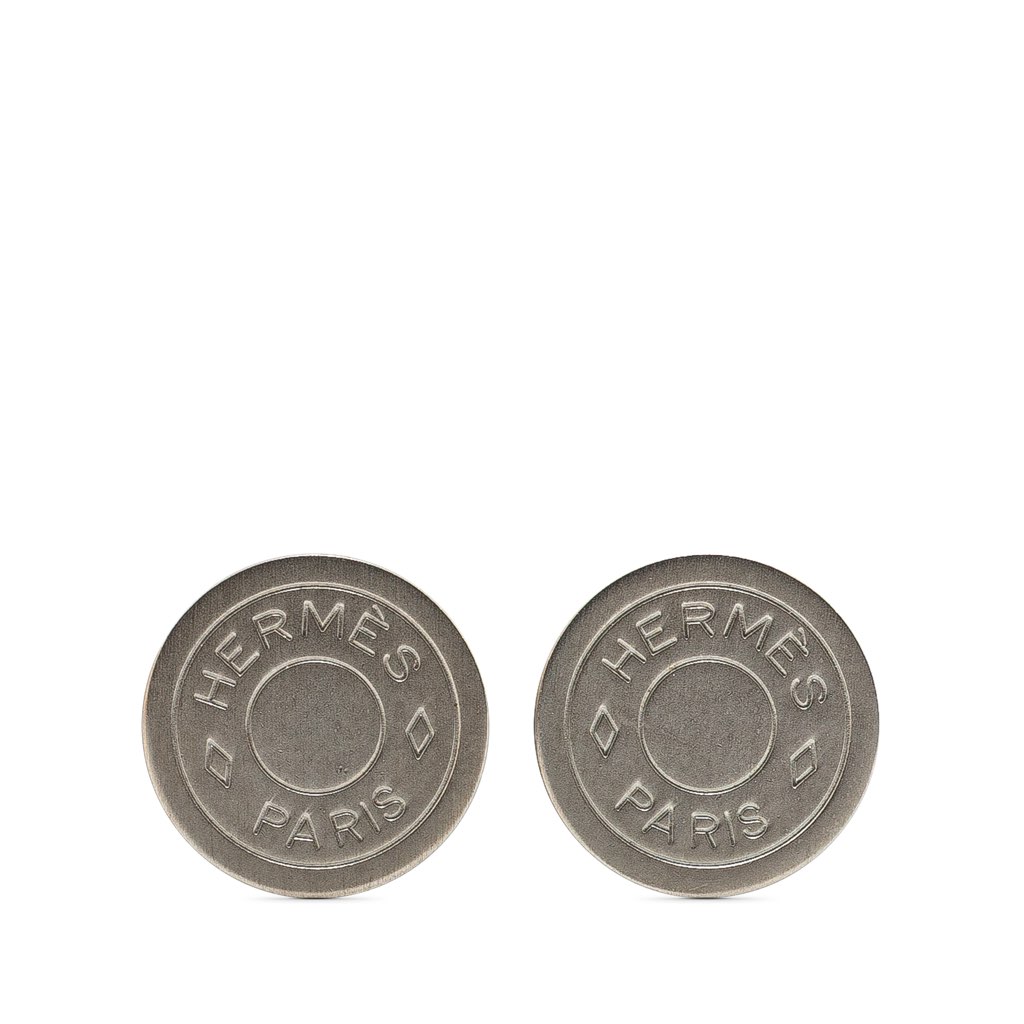 Hermès Palladium Plated Bijouterie Fantaisie Clou De Selle Clip On Earrings