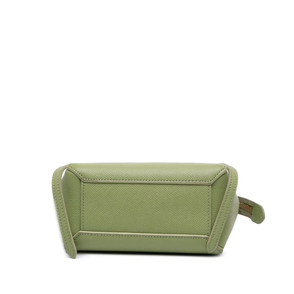 Celine Pico Grained Calfskin Belt Bag Green Leather Very good - Inside View