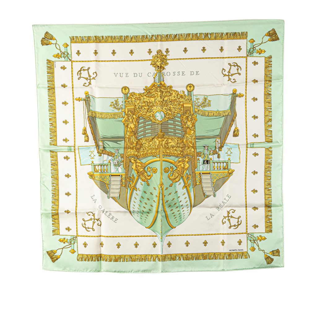 Hermès Vue Du Carrosse De La Galere La Reale Silk Scarf