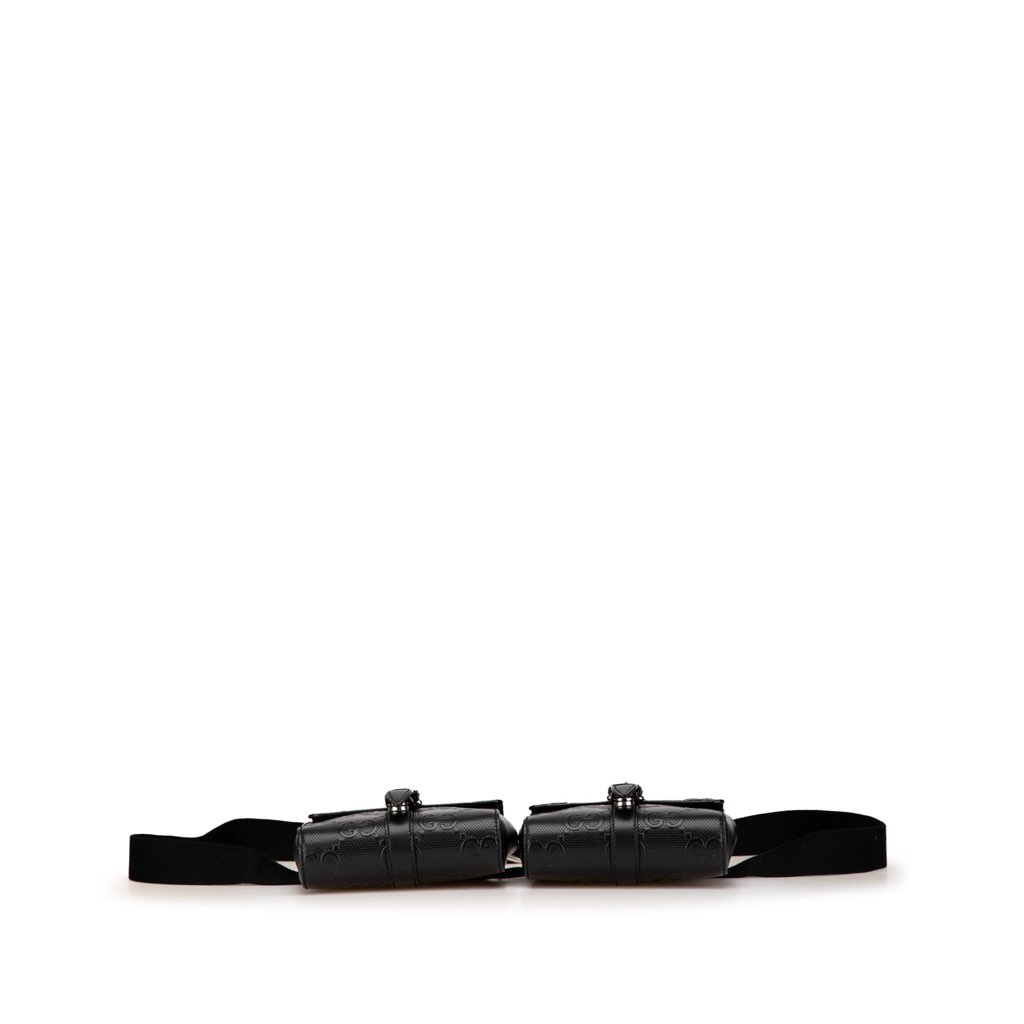 Gucci GG Embossed Perforated Double Belt Bag - 3