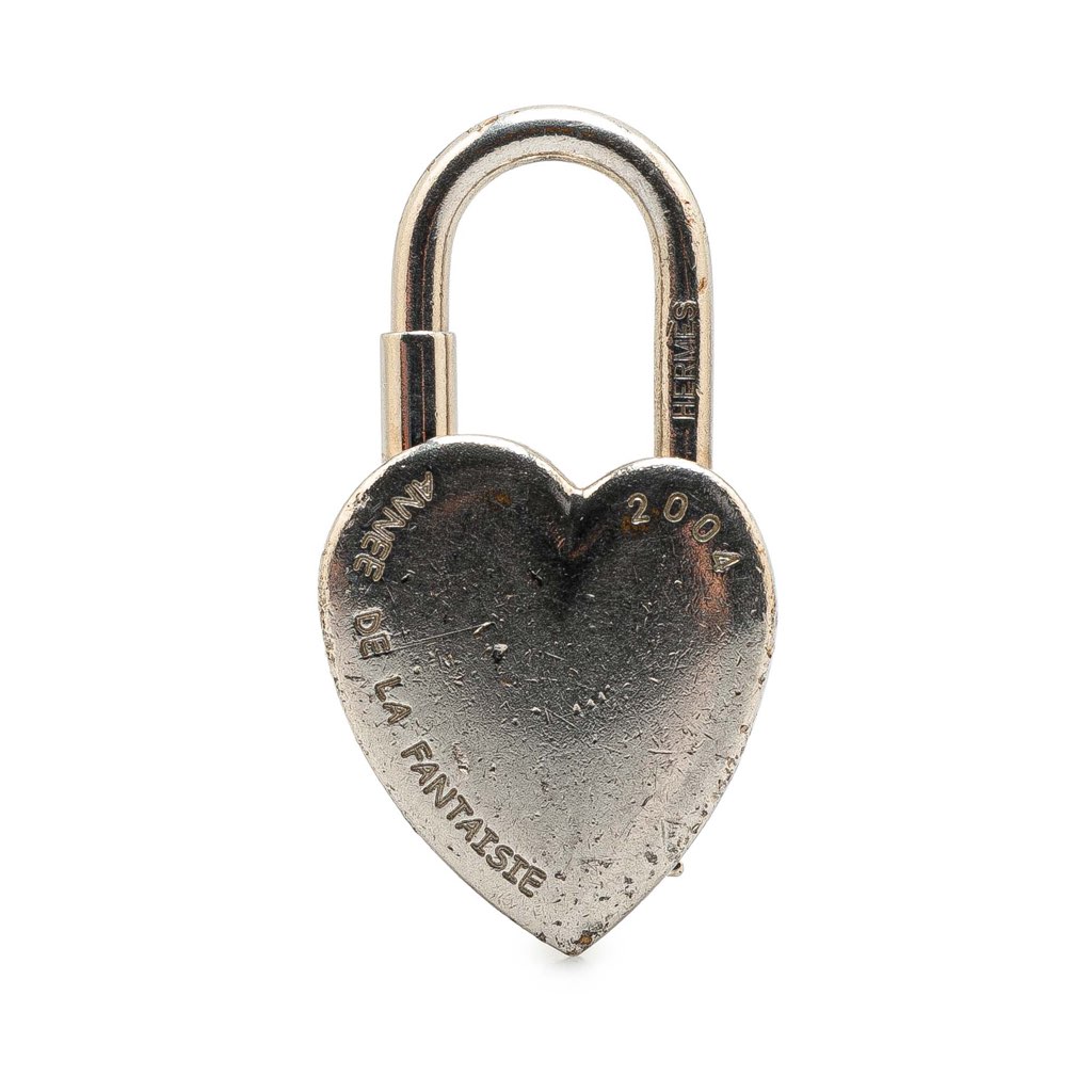 Hermès Palladium Plated Annee De La Fantaisie Heart Cadena Lock Charm - Image 6