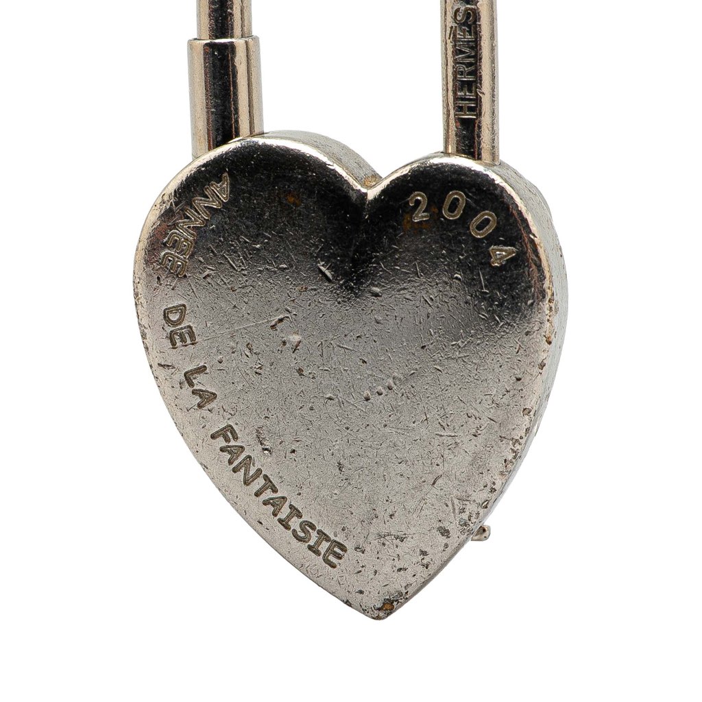 Hermès Palladium Plated Annee De La Fantaisie Heart Cadena Lock Charm - 4