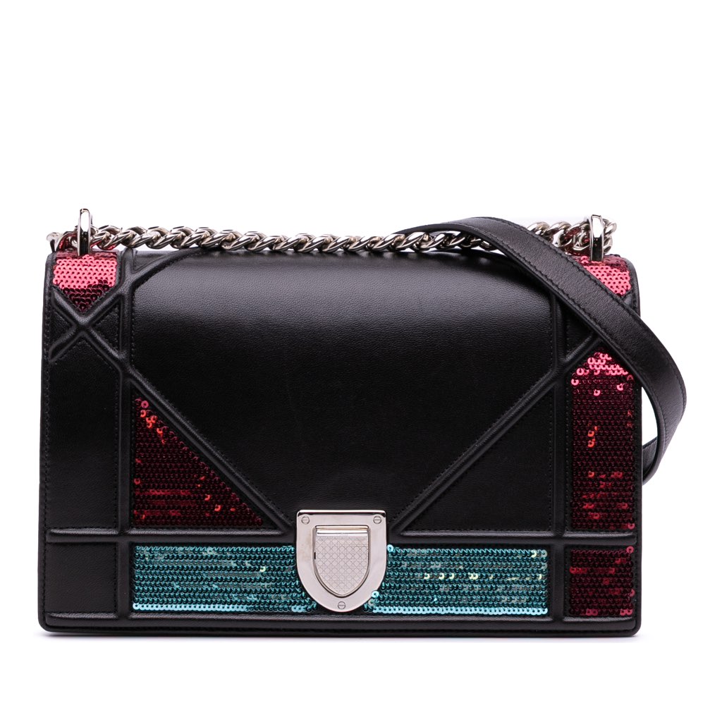 Dior Medium Lambskin Sequin Diorama Flap