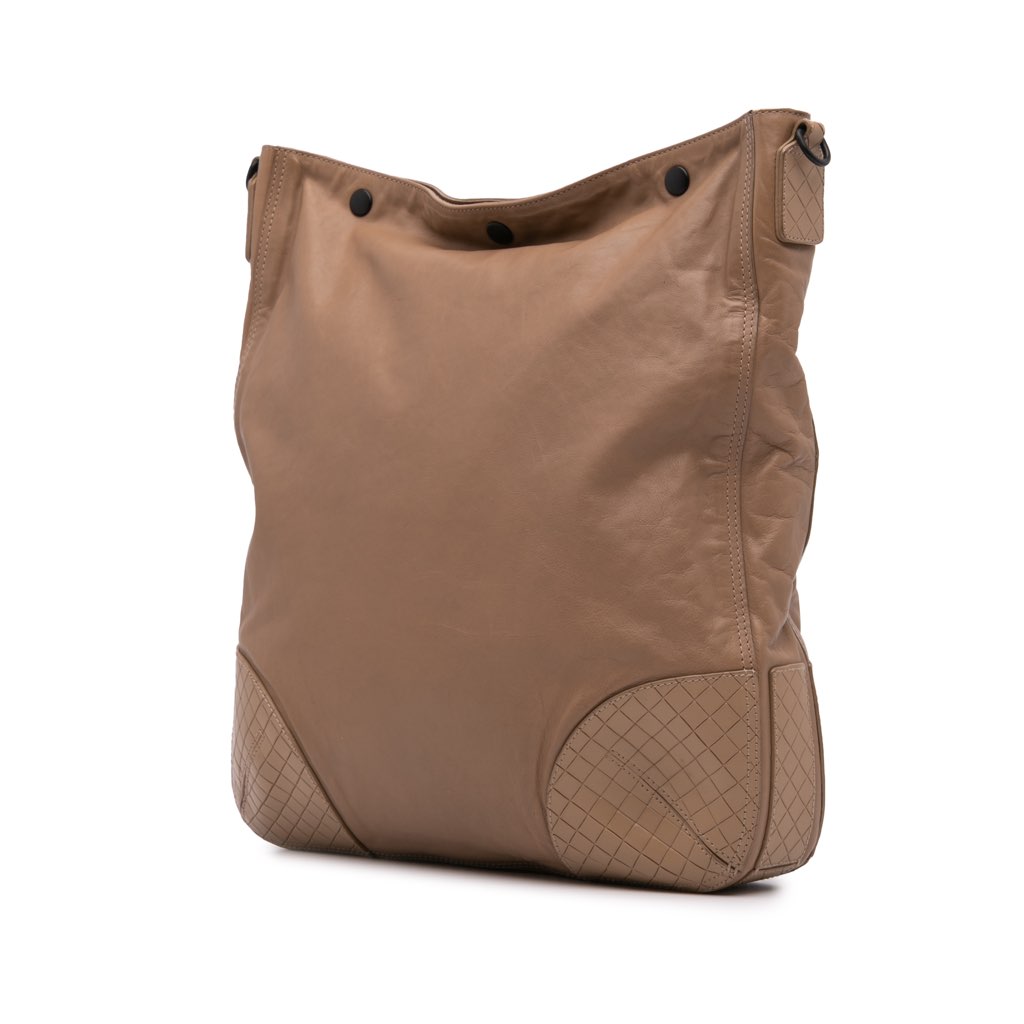 Bottega Veneta Intrecciomirage Trimmed Leather Crossbody - Back view