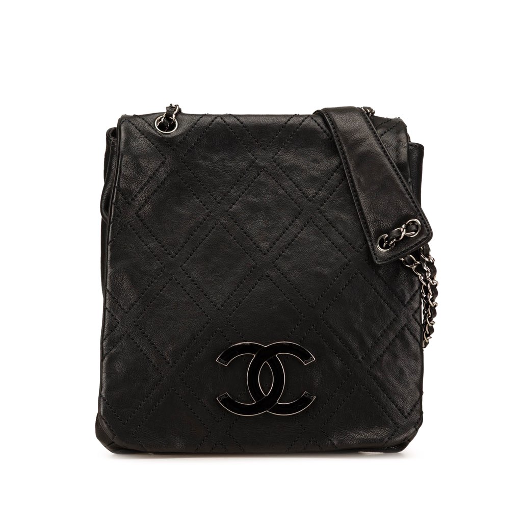 Chanel Large Calfskin Diamond Stitch Crossbody